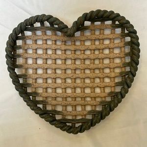 Pottery Woven Heart Shaped Basket